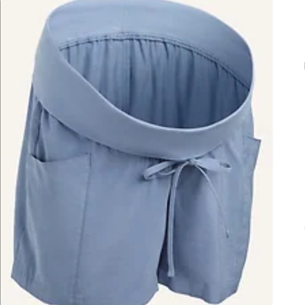 Maternity Rollover-Waist Soft-Twill Utility Shorts